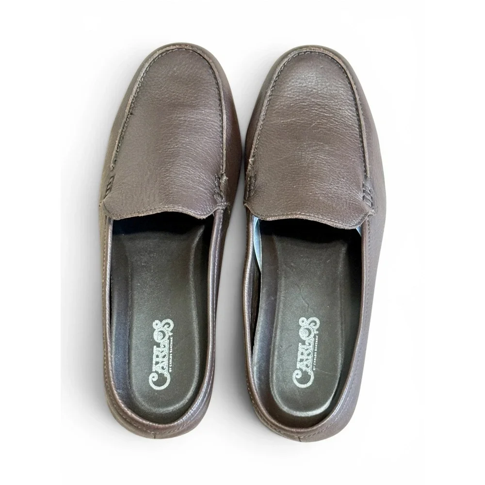 Carlos by Carlos Santana‎ Shoes Dark Chocolate Planeo Slide Leather Mule Sz 9.5D